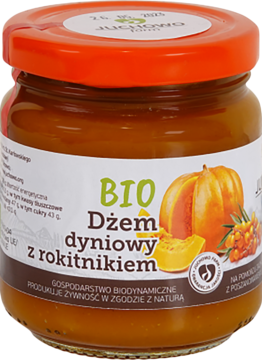 JUCHOWO FARM ,dżem dyniowy z rokitnikiem,przód
