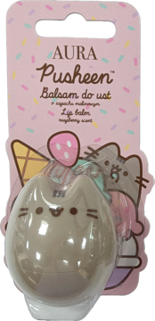 AURA Pusheen ,balsam do ust o zapachu malinowym,przód