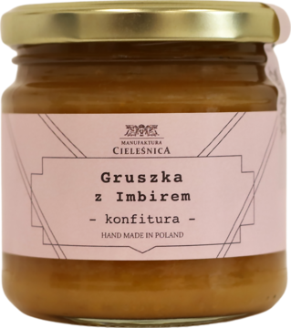 MANUFAKTURA CIELEŚNICA ,konfitura, Gruszka z Imbirem,przód