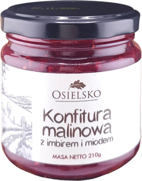 OSIELSKO ,konfitura malinowa z imbirem i miodem,przód