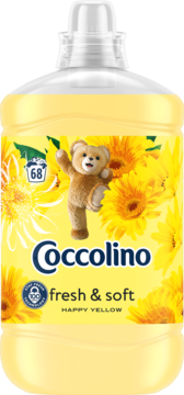 COCCOLINO Fresh & Soft ,płyn do płukania tkanin, Happy Yellow,przód