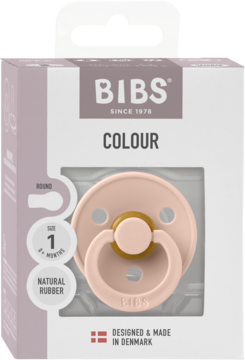 BIBS Colour ,smoczek uspokajający, kauczukowy, 0 m+, rozm. 1,przód