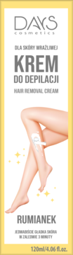 DAYS COSMETICS ,krem do depilacji skóry wrażliwej, Rumianek,przód