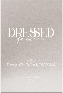 Damska woda perfumowana Dressed for success beBIO Ewa Chodakowska, beżowe opakowanie z perłowym połyskiem, front.