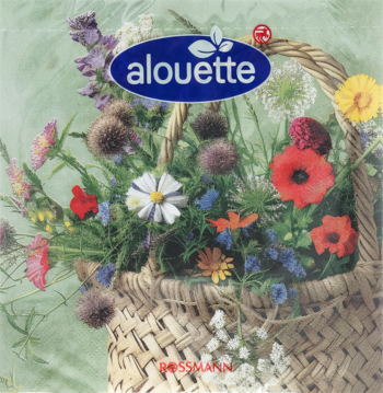 ALOUETTE ,serwetki, 3-warstwowe, Kosz Kwiatów, wym. 33 x 33 cm,przód