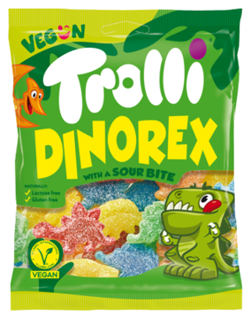 TROLLI Dinorex ,żelki owocowe w kształcie dinozaurów,przód