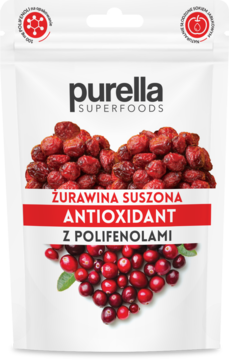 PURELLA SUPERFOODS Antioxidant ,żurawina suszona, słodzona sokiem jabłkowym,przód