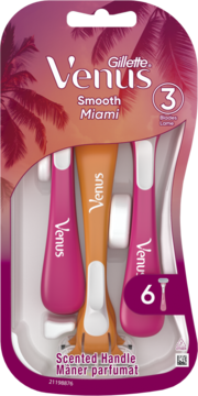 GILLETTE VENUS 3 Smooth Miami,maszynki do golenia, 3-ostrzowe, jednorazowe,przód