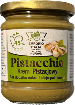 EMPORIO ITALIA ,krem pistacjowy, bez cukru i oleju palmowego,przód