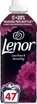LENOR ,płyn do płukania tkanin, Lotus Flower & diamond figs,przód
