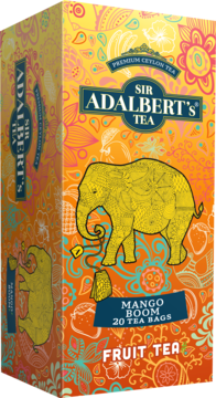 ADALBERT'S TEA ,herbata owocowa w saszetkach, Mango Boom,przód