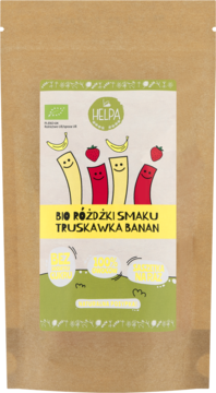 HELPA Czary Mamy ,owoce liofilizowane, Różdżki Smaku, Truskawka, Banan, Bio,przód