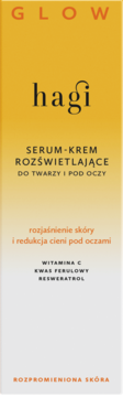 HAGI Glow ,serum-krem do twarzy i pod oczy, rozświetlający, na dzień i na noc,przód