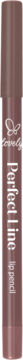 Brązowa kredka do ust Lovely Perfect Line, pionowe, rozmyte ujęcie, widoczny napis marki.