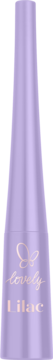 Fioletowy eyeliner Lovely Lilac, smukły, matowy, z białym napisem "Lovely Lilac" i motywem motyla.