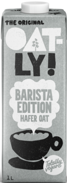 OATLY ,napój owsiany dla baristów, z dodatkiem witamin i minerałów,przód