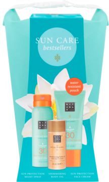 RITUALS... Sun Care ,zestaw do opalania, olejek do ciała, krem do twarzy, mleczko ochronne w sprayu,przód