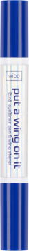 Wibo Put a Wing On It double-sided navy blue eyeliner pen with white label, visible text, front view.