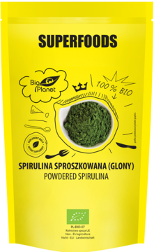 BIO PLANET Superfoods ,spirulina sproszkowana (glony),przód