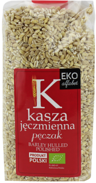 EKO ALFABET K ,kasza jęczmienna pęczak,przód