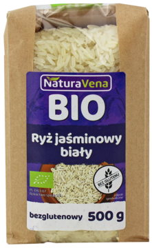 NATURAVENA ,ryż jaśminowy, biały, bezglutenowy, Bio,przód