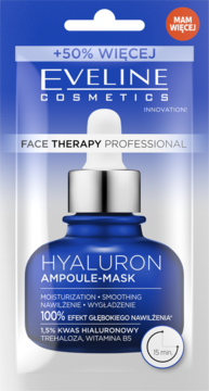 EVELINE COSMETICS Face Therapy Professional Hyaluron,maseczka do twarzy, nawilżenie i wygładzenie,przód