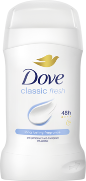DOVE Classic Fresh,antyperspirant w sztyfcie, 48h,,przód