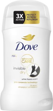 DOVE Advanced Care Invisible Dry,antyperspirant w sztyfcie, 72h,przód