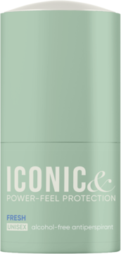Miętowy antyperspirant AA Iconic & Power-Feel Protection. Cylindryczny roll-on, FRESH, unisex, bez alkoholu.