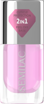 Semilac Jelly Nail Tape, różowy lakier 2w1 peel off base z ochroną skórek, widok z przodu.