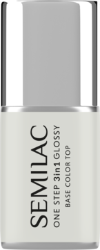 SEMILAC One Step 3in1 Glossy ,lakier hybrydowy, 3w1, nr 110 The White,przód