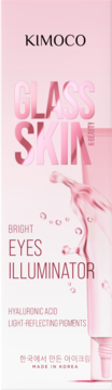 KIMOCO Glass Skin Bright Eyes Illuminator, różowy krem pod oczy z kwasem hialuronowym, widok z przodu.