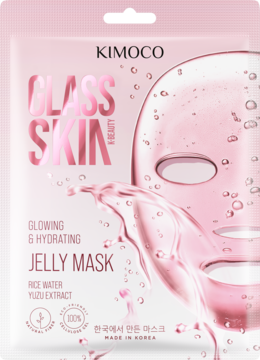 KIMOCO Glass Skin ,maska w płachcie, rozświetlająco-nawilżająca,przód