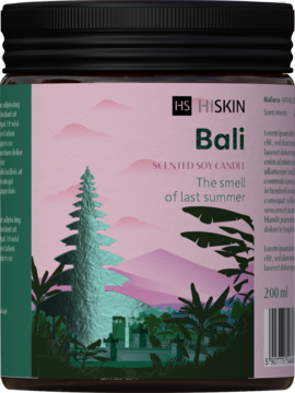HISKIN ,świeca sojowa, Bali,przód