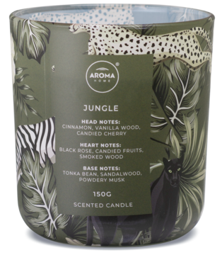 AROMA HOME Wild ,świeca zapachowa w szkle, Jungle,przód