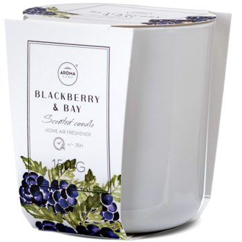 AROMA HOME Perfume ,świeca zapachowa w szkle, Blackberry & Bay,przód
