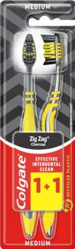 COLGATE ZigZag Charcoal,szczoteczka do zębów, Medium,przód