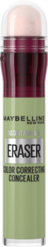 Zielony korektor Maybelline Instant Eraser Color Correcting Concealer z gąbeczką, widok z przodu.