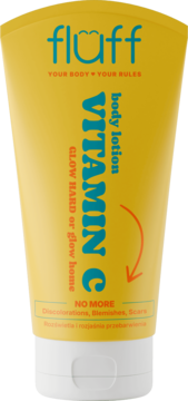 FLUFF ,balsam do ciała, rozjaśniający, Witamina C,przód