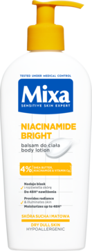 MIXA Niacinamide Bright ,balsam do ciała, intensywne nawilżenie i rozświetlenie, skóra sucha i matowa,przód