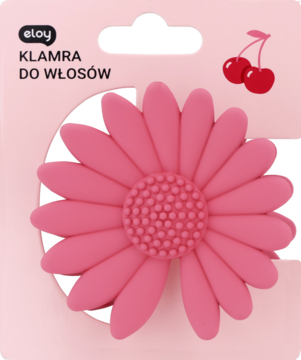 ELOY ,klamra do włosów, Ciemny Róż, Stokrotka,przód