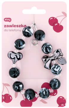 ELOY ,zawieszka do telefonu, Kokardka, Czarna,przód