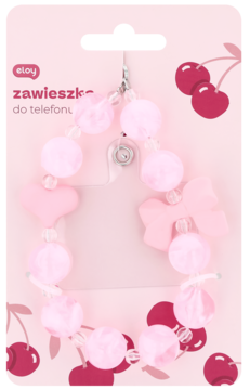 ELOY ,zawieszka do telefonu, Kokardka, Różowa,przód