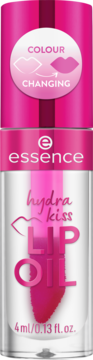Olejek do ust Essence Hydra Kiss Lip Oil, różowy, zmieniający kolor, w przezroczystej buteleczce, 4ml.