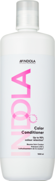 Indola Color Conditioner 1000ml, biała butelka z różowym logo, do włosów farbowanych, widok z przodu.