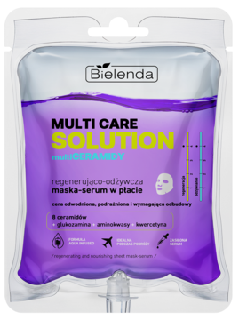 BIELENDA Multi Care Solution,maska-serum w płachcie z ceramidami, regenerująco-odżywcza,przód