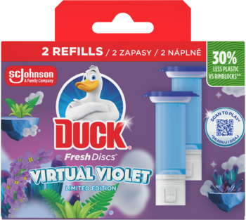 DUCK Fresh Discs ,krążek do WC, żelowy, Virtual Violet, zapas,przód