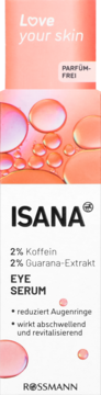 Isana Eye Serum (Rossmann): 2% kofeiny i guarany, bezzapachowe. Redukuje cienie i opuchliznę pod oczami.