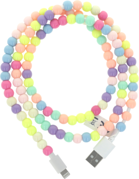 SETTY ,kabel, USB-A-Lightning, dł. 1m, Kolorowe Koraliki,przód