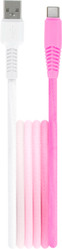 SETTY ,kabel, USB-A/USB-C, dł. 1,5m, Biało-Różowy,przód